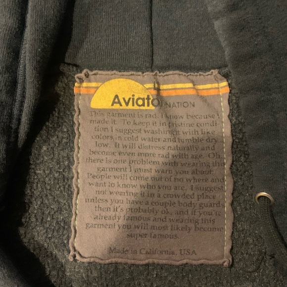 Aviator Nation Smiley Face Gold Foil Hoodie Gray Unisex Large - Picture 8 of 11